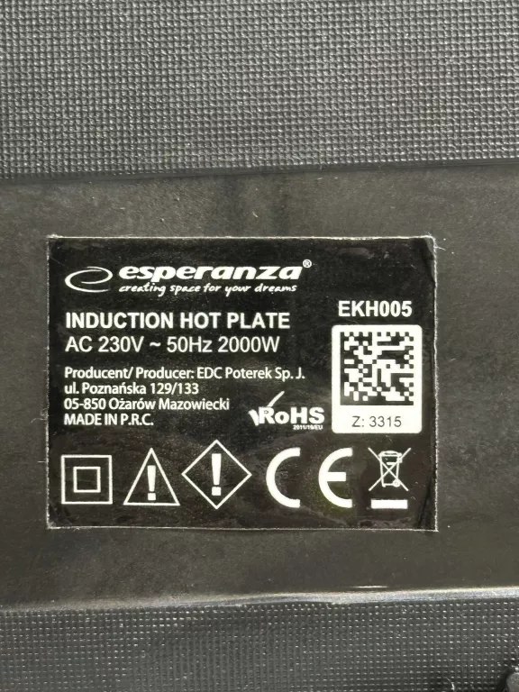 KUCHENKA PŁYTA INDUKCYJNA ELEKTRYCZNA INDUKCJA PRZENOŚNA 2000W 5 FUNKCJI