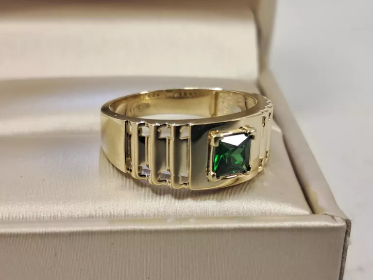 ZŁOTY SYGNET Z SYNTETYCZNYM SZAFIREM NIENOSZONY! 585 4,48G R22