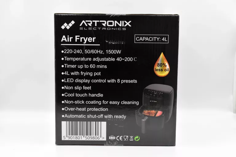 FRYTKOWNICA BEZTŁUSZCZOWA AIR FRYER ARTRONIX 4L 1500W