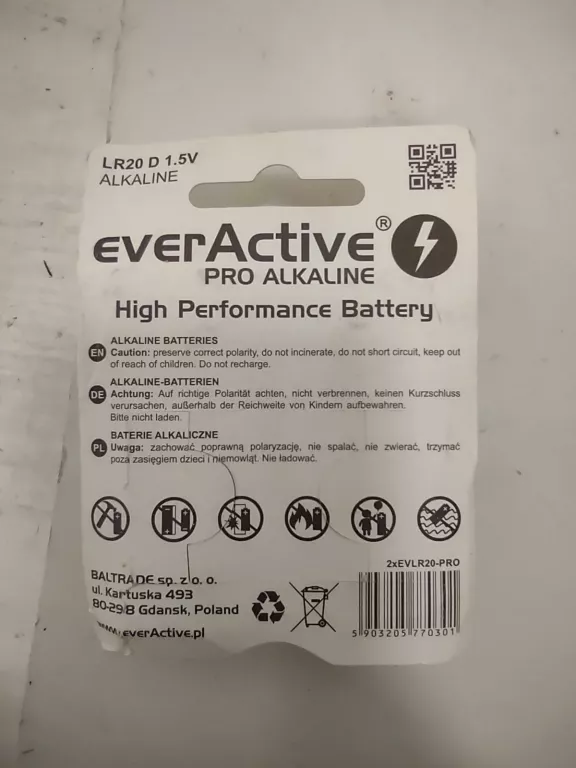 BATERIE ALKALICZNE EVERACTIVE PRO ALKALINE LR20 D