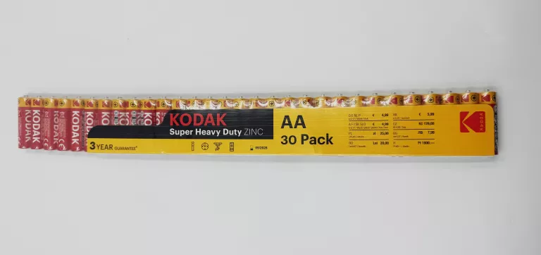 BATERIA AA KODAK BATERIE GRUBE PALUSZKI 1050MAH R6 LR6 1.5V ZESTAW 30 SZTU