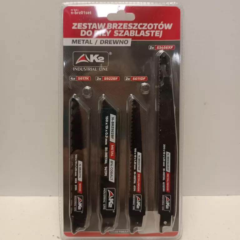 ZESTAW BRZESZCZOTÓW DO PIŁY SZABLASTEJ METAL/DREWNO K2