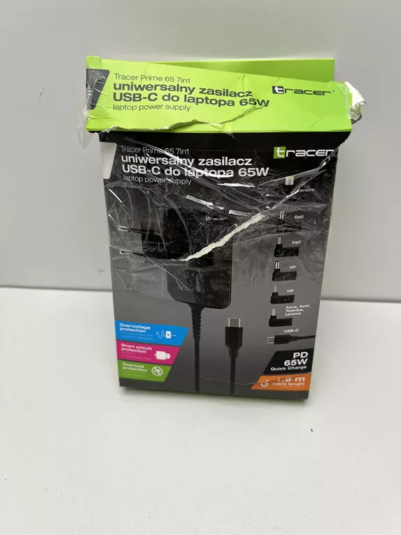 UNIWERSALNY ZASILACZ DO LAPTOPA USB-C TRACER 65W
