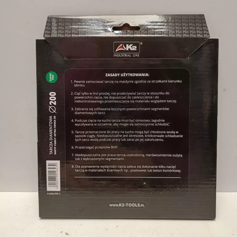 TARCZA DIAMENTOWA K2 PRO 200MM N0PDQC200-2