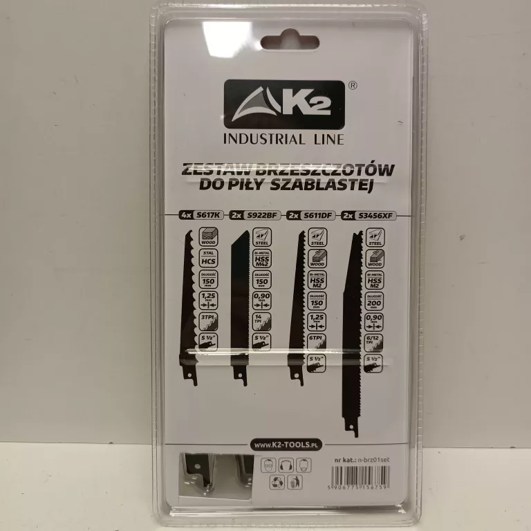 ZESTAW BRZESZCZOTÓW DO PIŁY SZABLASTEJ METAL/DREWNO K2