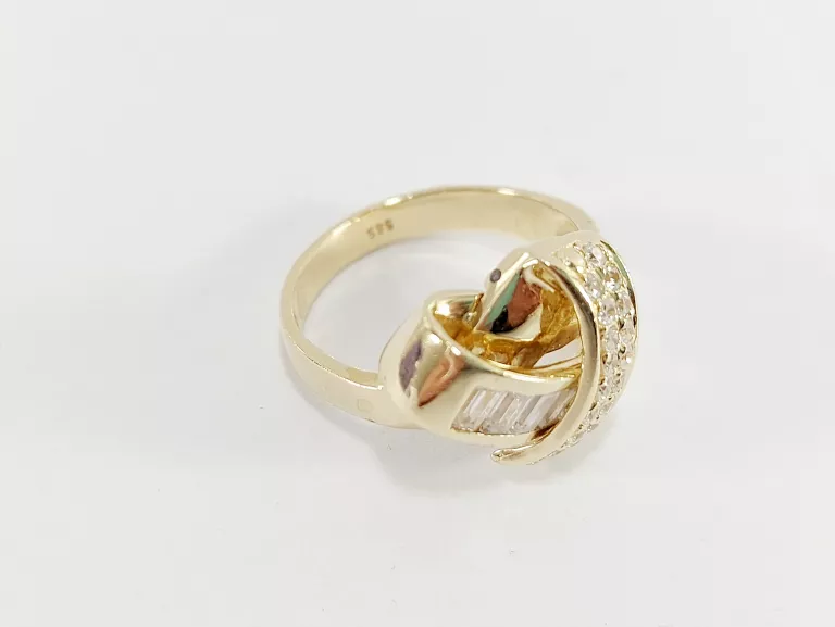 ZŁOTY PIERŚCIONEK CYRKONIE 585 6,40G R.17