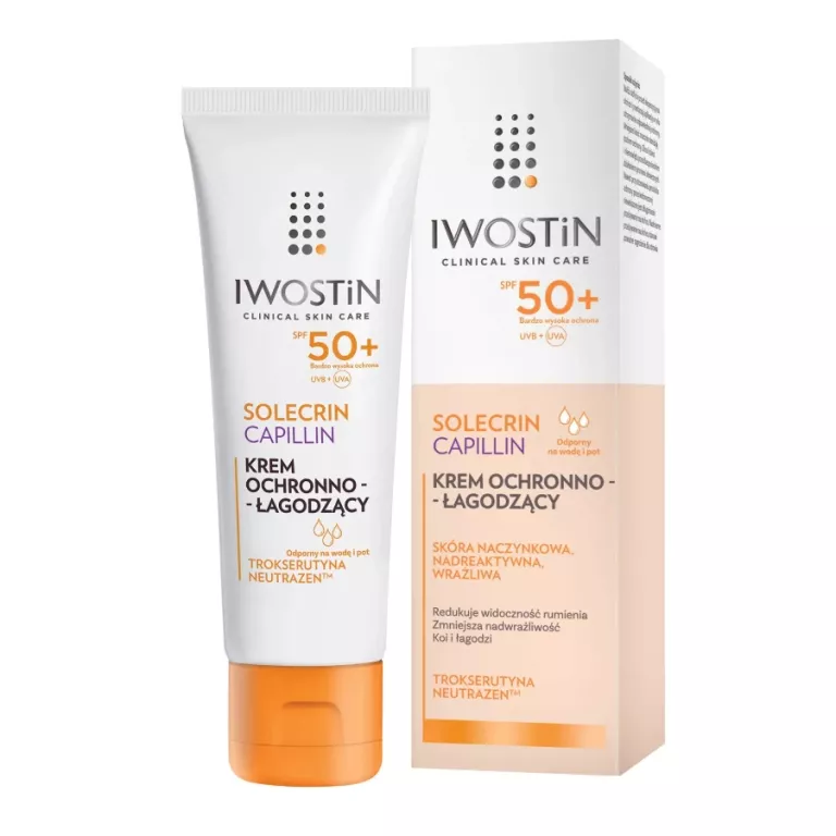 IWOSTIN SOLECRIN CAPILLIN SPF50+ KREM OCHRONNY 50ML SKÓRA NACZYNKOWA