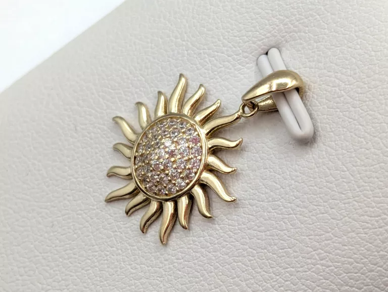 ZŁOTA ZAWIESZKA SŁOŃCE CYRKONIE 585 1,38G 2,4CM