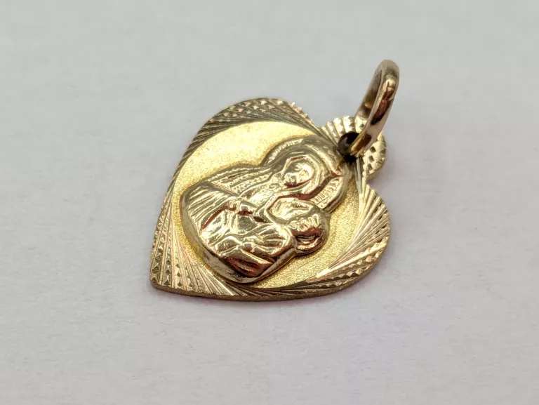 ZŁOTA ZWIESZKA SERCE MARYJA 333 0,65G