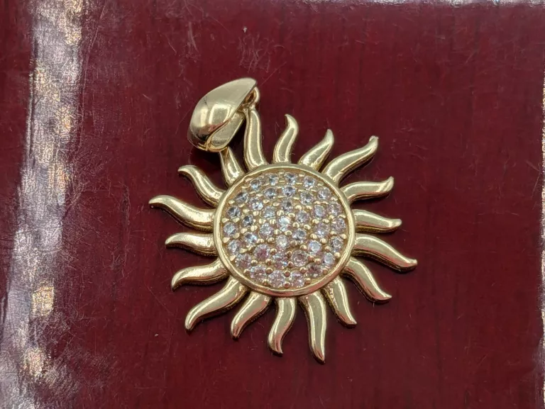 ZŁOTA ZAWIESZKA SŁOŃCE CYRKONIE 585 1,38G 2,4CM