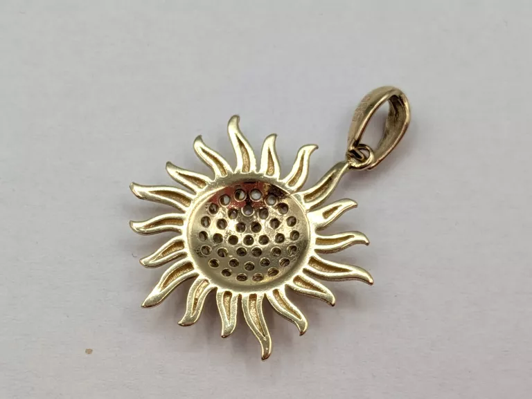 ZŁOTA ZAWIESZKA SŁOŃCE CYRKONIE 585 1,38G 2,4CM