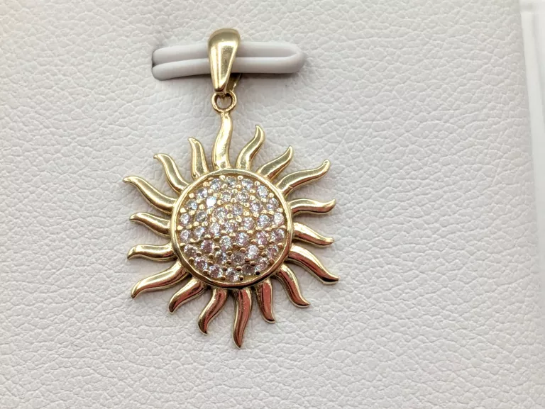 ZŁOTA ZAWIESZKA SŁOŃCE CYRKONIE 585 1,38G 2,4CM
