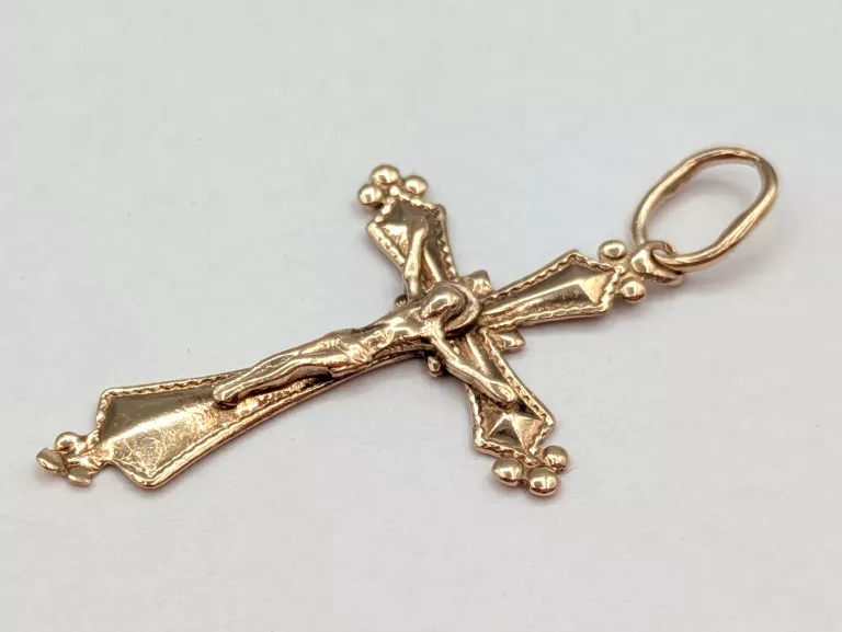 ZŁOTA ZAWIESZKA KRZYŻ 585 0,97G