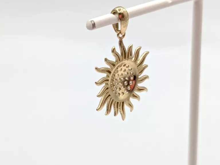 ZŁOTA ZAWIESZKA SŁOŃCE CYRKONIE 585 1,38G 2,4CM