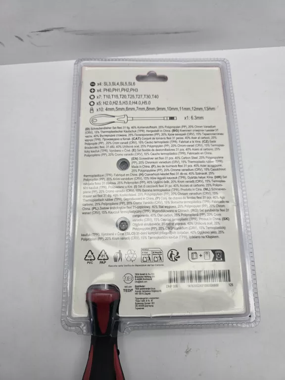 ŚRUBOKRĘT Z BITAMI TEDI DNP356