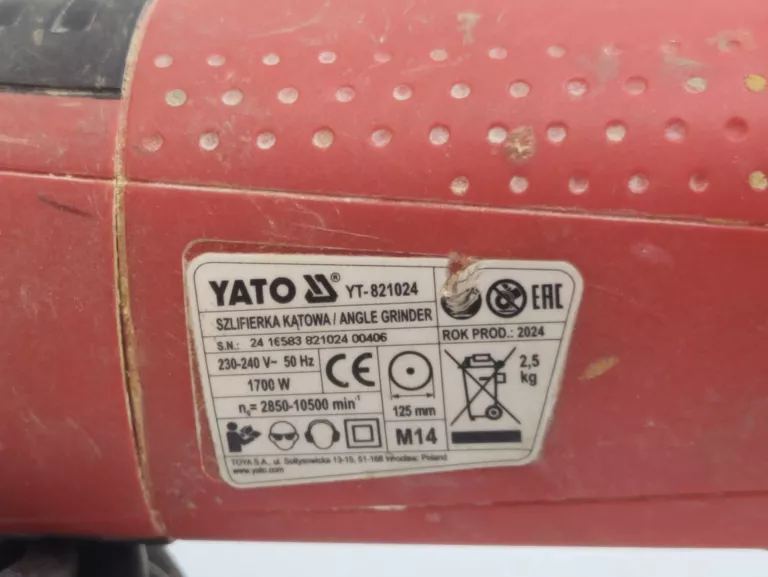 SZLIFIERKA KĄTOWA YATO YT-821024