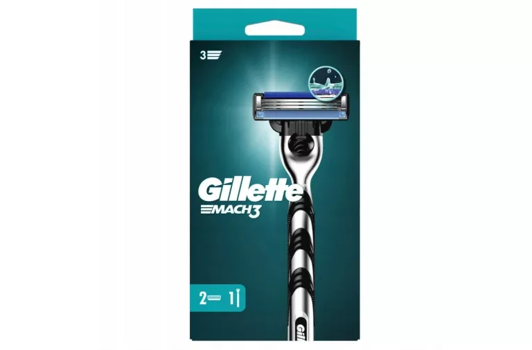 GILLETTE MACH3 MASZYNKA DO GOLENIA DLA MĘŻCZYZN + 2 OSTRZA WYMIENNE
