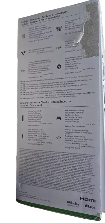 KONSOLA XBOX SERIES S 512 GB + PAD CZARNY + OKABLOWANIE + PUDEŁKO