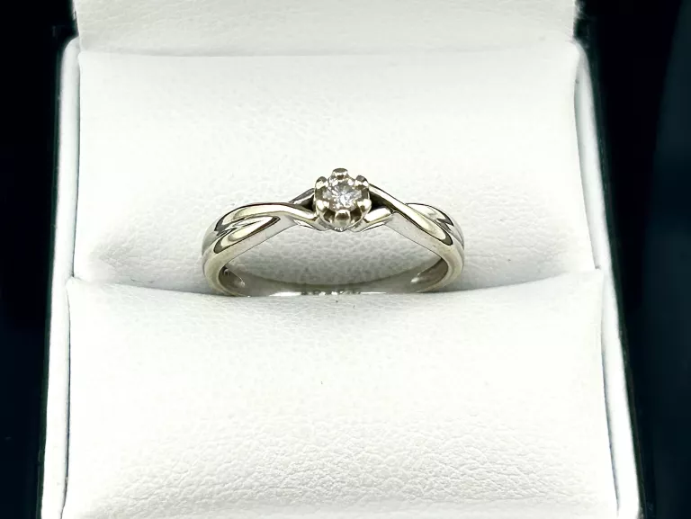 PIERŚCIONEK Z BIAŁEGO ZŁOTA Z DIAMENTEM 1,82 G PR.585 14K R.11