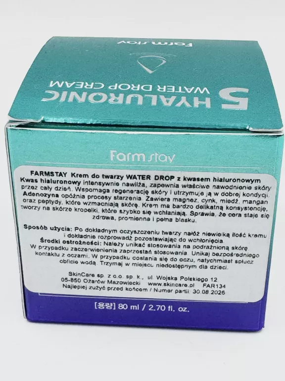 KREM DO TWARZY Z KWASEM HIALURONOWYM FARMSTAY HYALURONIC 5 WATER DROP 80ML