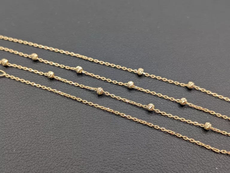 ZŁOTY ŁAŃCUSZEK KLULKI ANKIER 585 1,36G 43CM