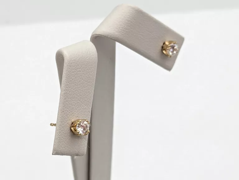 ZŁOTE KOLCZYKI SZTYFT CYRKONIA 585 1,14G