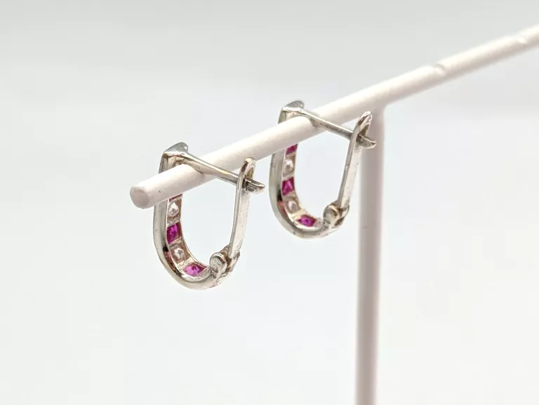 ZŁOTE KOLCZYKI BIAŁE ZŁOTO 585 1,08G ZATRZASK