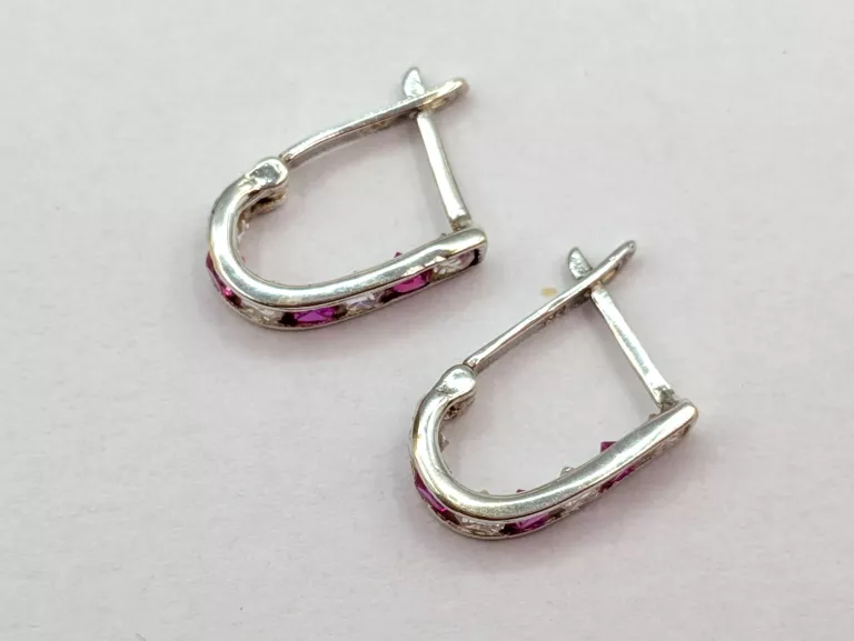 ZŁOTE KOLCZYKI BIAŁE ZŁOTO 585 1,08G ZATRZASK