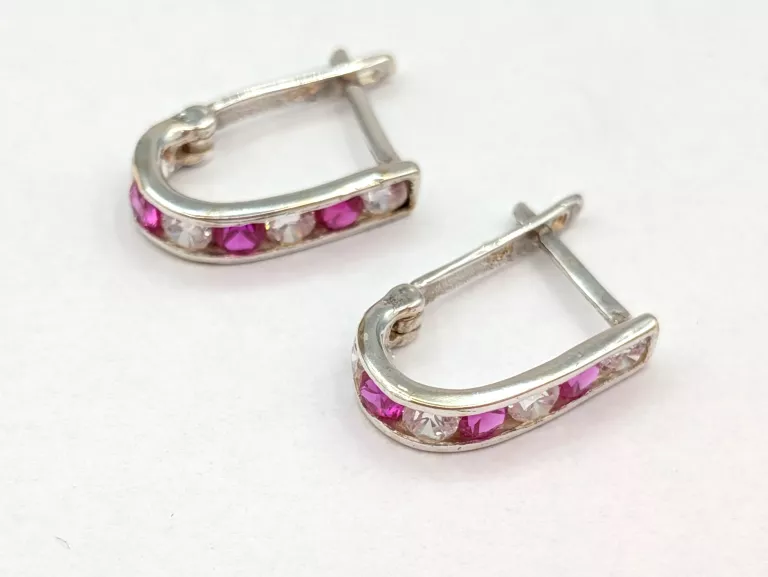 ZŁOTE KOLCZYKI BIAŁE ZŁOTO 585 1,08G ZATRZASK