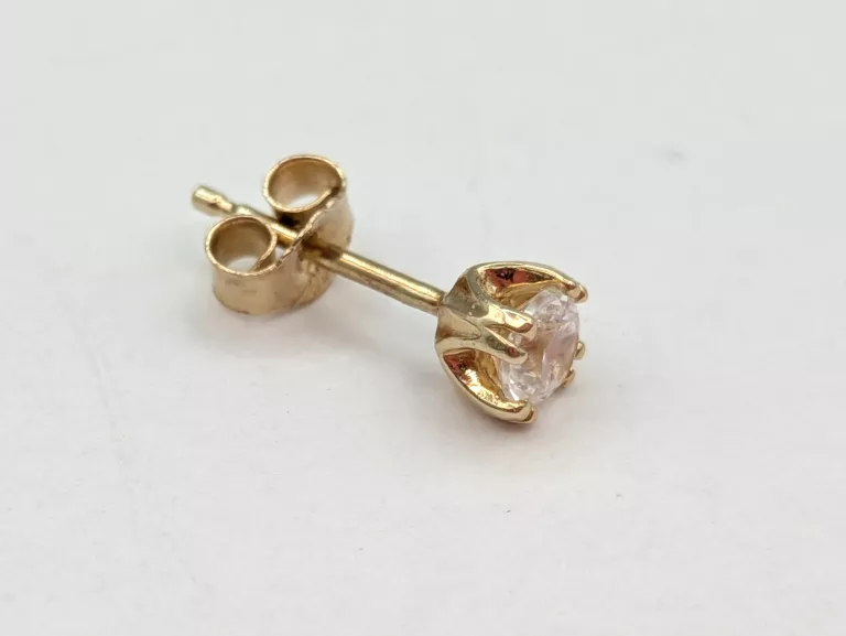 ZŁOTE KOLCZYKI SZTYFT CYRKONIA 585 1,14G