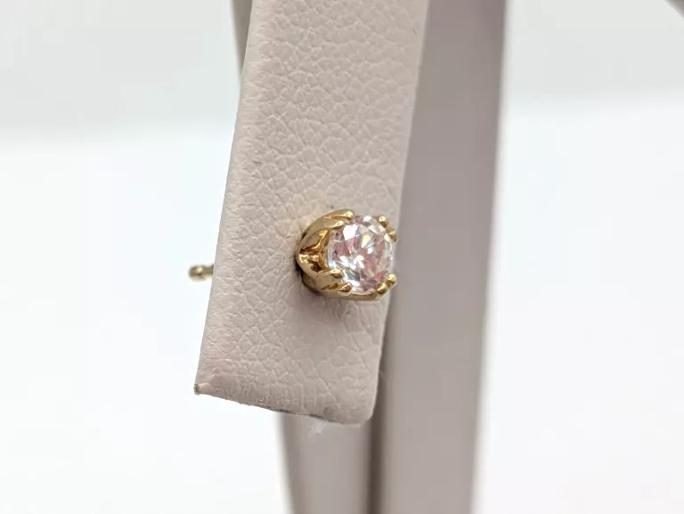 ZŁOTE KOLCZYKI SZTYFT CYRKONIA 585 1,14G