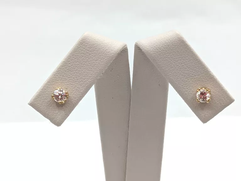 ZŁOTE KOLCZYKI SZTYFT CYRKONIA 585 1,14G