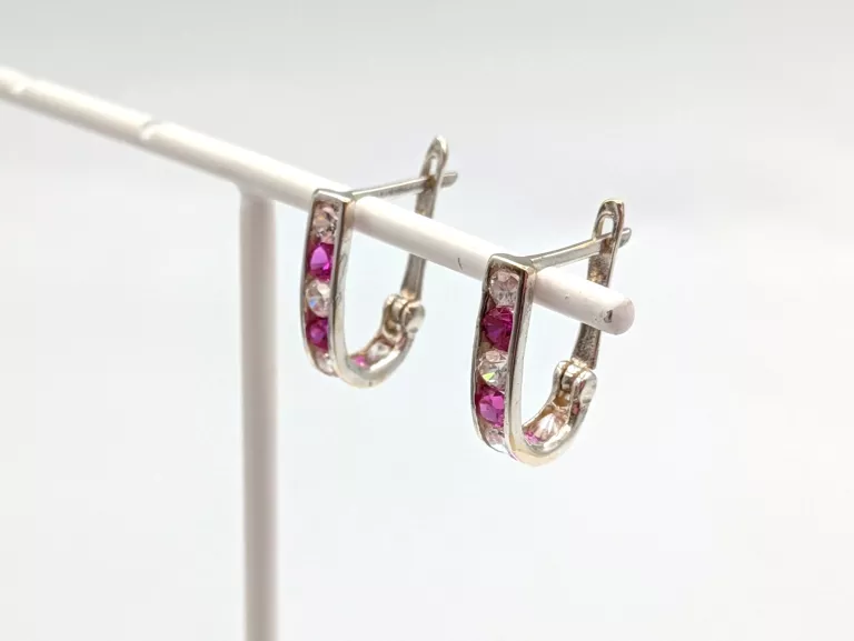 ZŁOTE KOLCZYKI BIAŁE ZŁOTO 585 1,08G ZATRZASK