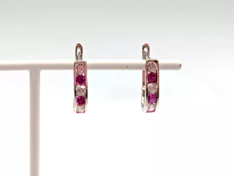 ZŁOTE KOLCZYKI BIAŁE ZŁOTO 585 1,08G ZATRZASK