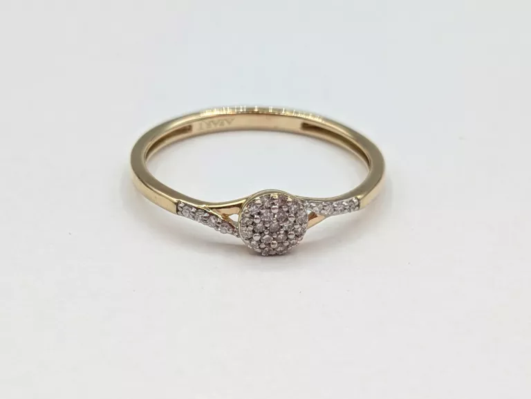 ZŁOTY PIERŚCIONEK Z DIAMENTAMI 0,08CT 375 1,07G R14