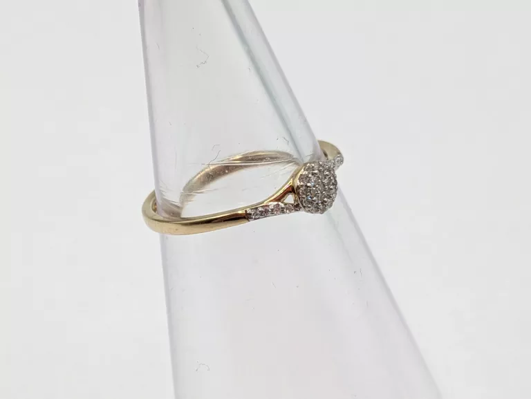 ZŁOTY PIERŚCIONEK Z DIAMENTAMI 0,08CT 375 1,07G R14