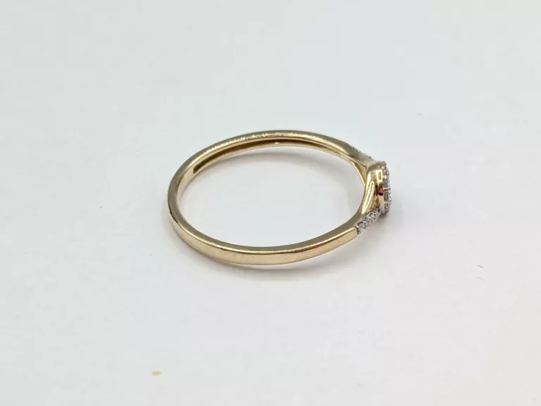 ZŁOTY PIERŚCIONEK Z DIAMENTAMI 0,08CT 375 1,07G R14