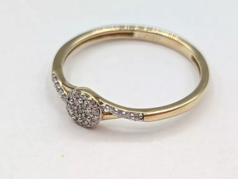 ZŁOTY PIERŚCIONEK Z DIAMENTAMI 0,08CT 375 1,07G R14