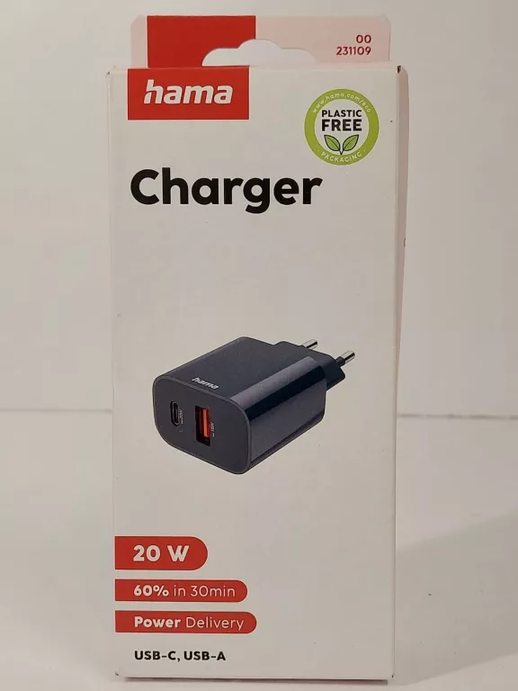 ŁADOWARKA SIECIOWA HAMA ECOSENTIAL PD 86441 20W ANTRACYT