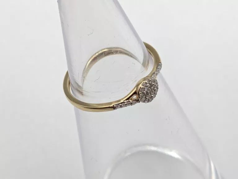 ZŁOTY PIERŚCIONEK Z DIAMENTAMI 0,08CT 375 1,07G R14
