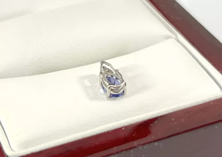 ZŁOTA ZAWIESZKA BIAŁE ZŁOTO BRYLANTY 0,02CT TANZANIT 0,45CT 585 0,32G