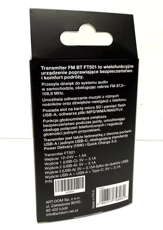 transmiter-samochodowy-fm-gotze-jensen-ft501-ean-gtin-5904717748055