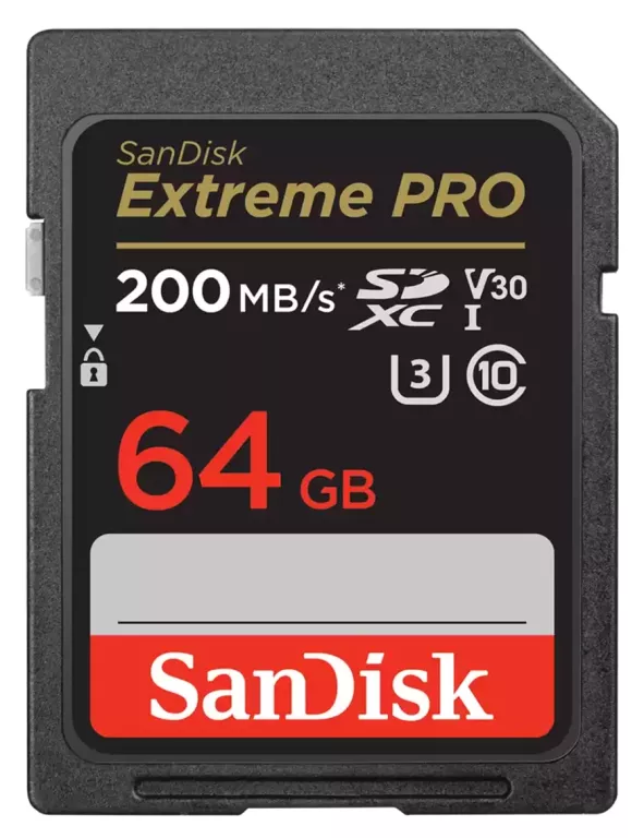 KARTA SANDISK EXTREME PRO SDXC 64GB 200/90 MB/S C10 V30 UHS-I U3