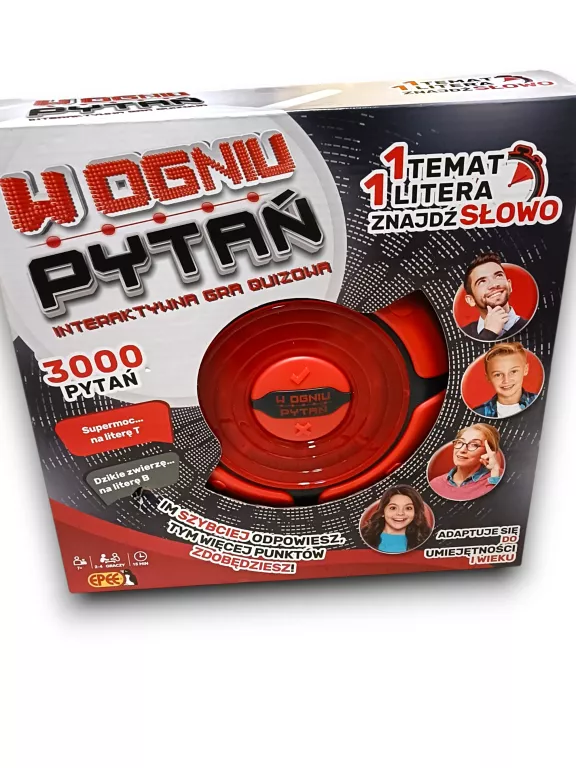 GRA ZRĘCZNOŚCIOWA W OGNIU PYTAŃ EPEE ELEKTRONICZNA CZERWONA DLA 2-4 GRACZY