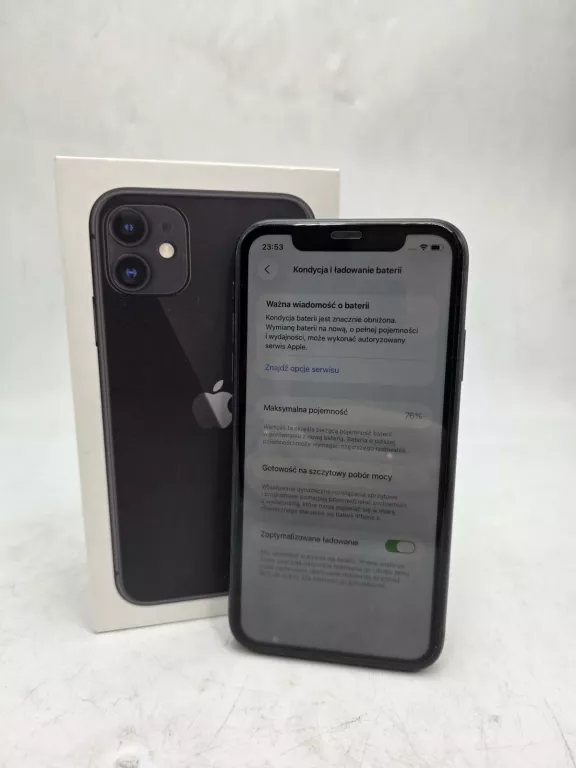 TELEFON APPLE IPHONE 11 4/64 GB BAT. SERWIS 76 %