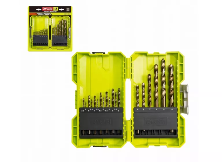 ZESTAW WIERTŁA DO METALU HSS RYOBI 2-10MM 19 SZTUK