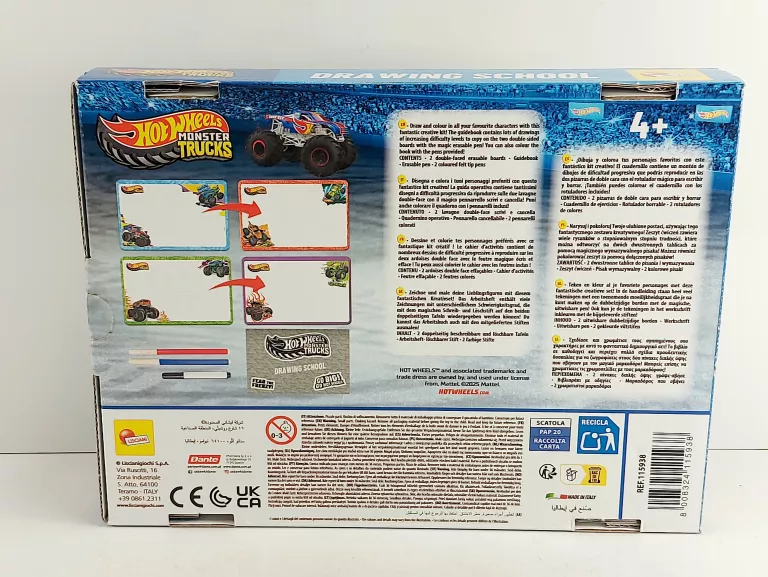 HOT WHEELS SZKOŁA RYSOWANIA DRAWING SCHOOL MONSTER TRUCKS TABLICE + MARKER
