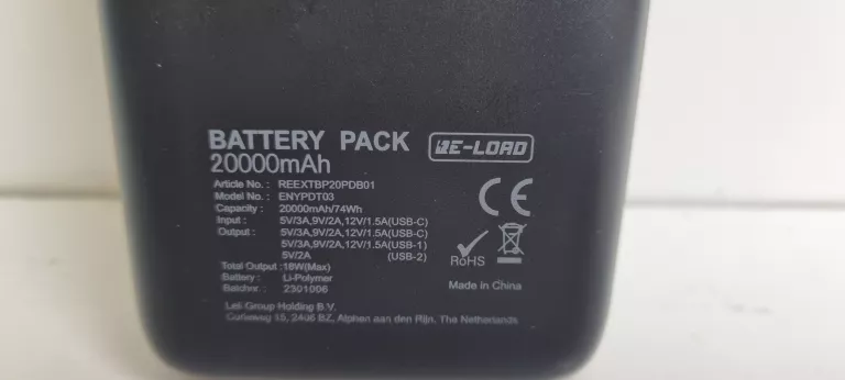POWERBANK RE-LOAD 20000MAH