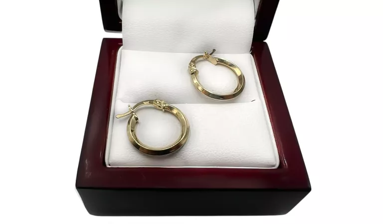 ŚLICZNE ZŁOTE KOLCZYKI KOŁA 585 14K 1,37