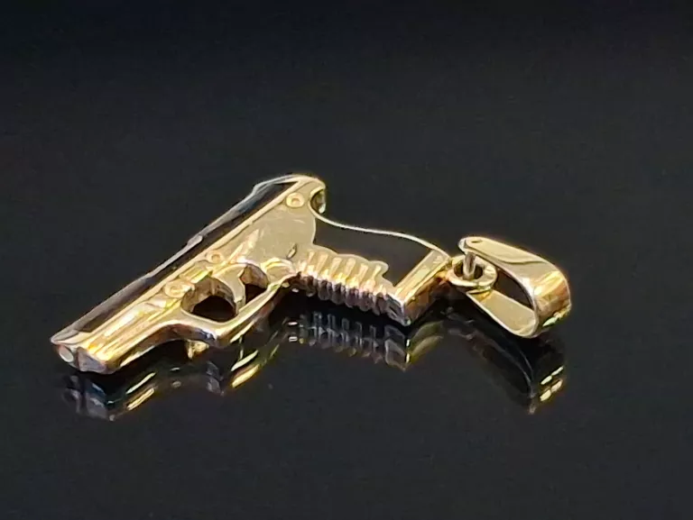 ZŁOTA  ZAWIESZKA PISTOLET 14K